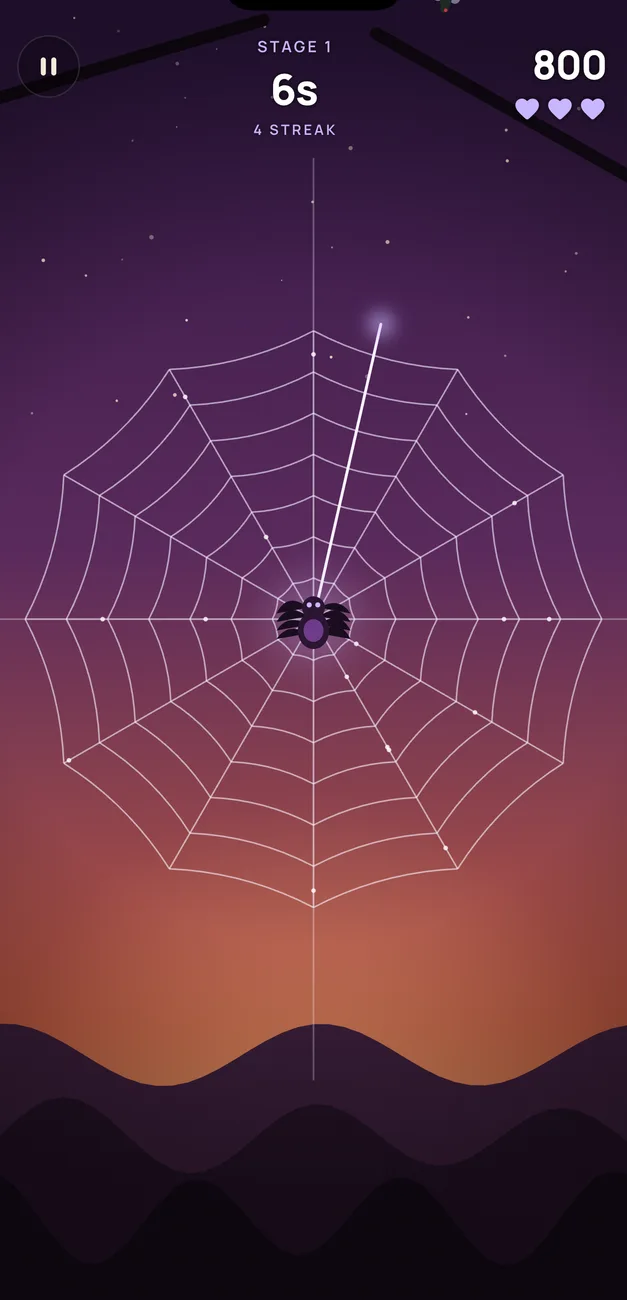 Silk Sling: a spider aiming silk across its web
